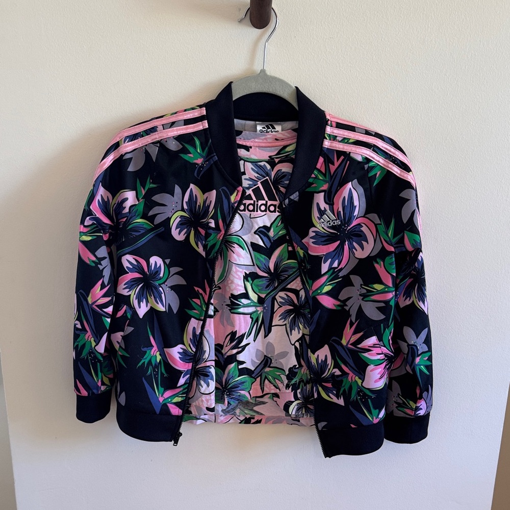 Adidas Floral Track Jacket with matching Tee